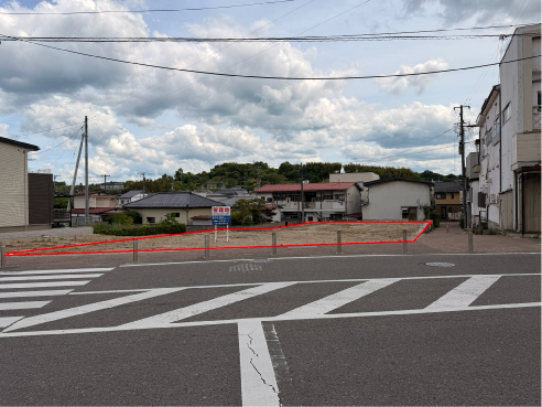二本松市中心部亀谷一丁目、189坪というゆとりある広さの売地。