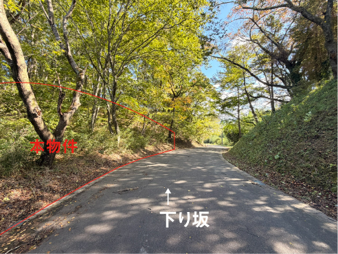 西田学園近く、約333坪の広々とした住宅用地。四季の移ろいを身近に感じられる落ち着いた住環境です。